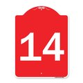 Amistad 18 x 24 in. Designer Series Sign - Sign with Number 14, Red & White AM2070312